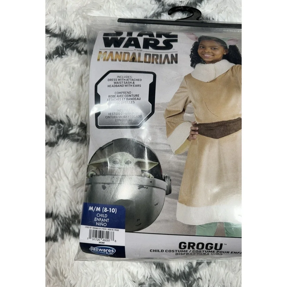 STAR WARS The Mandalorian Grogu Costume Dress Cosplay Child M (8-10) *NEW*